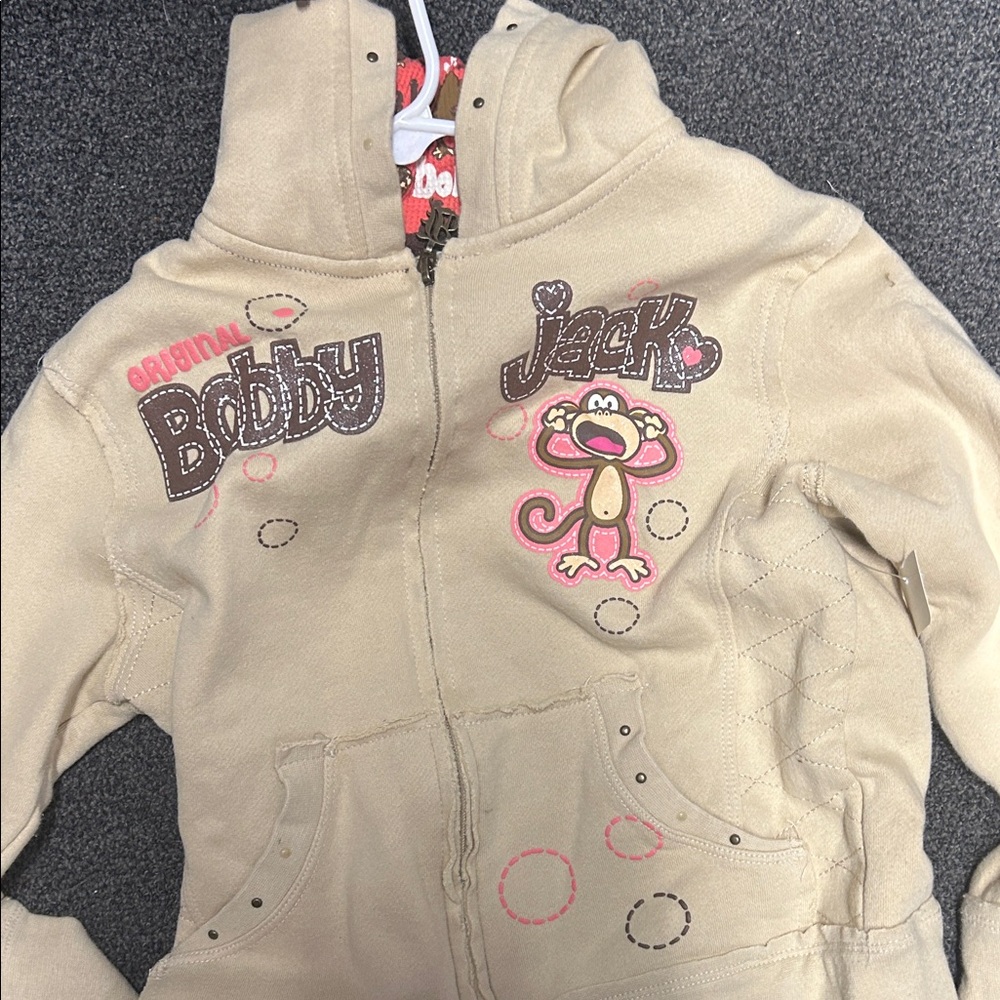 Original Bobby Jack Kids Beige Graphic Hoodie - Picture 2 of 7